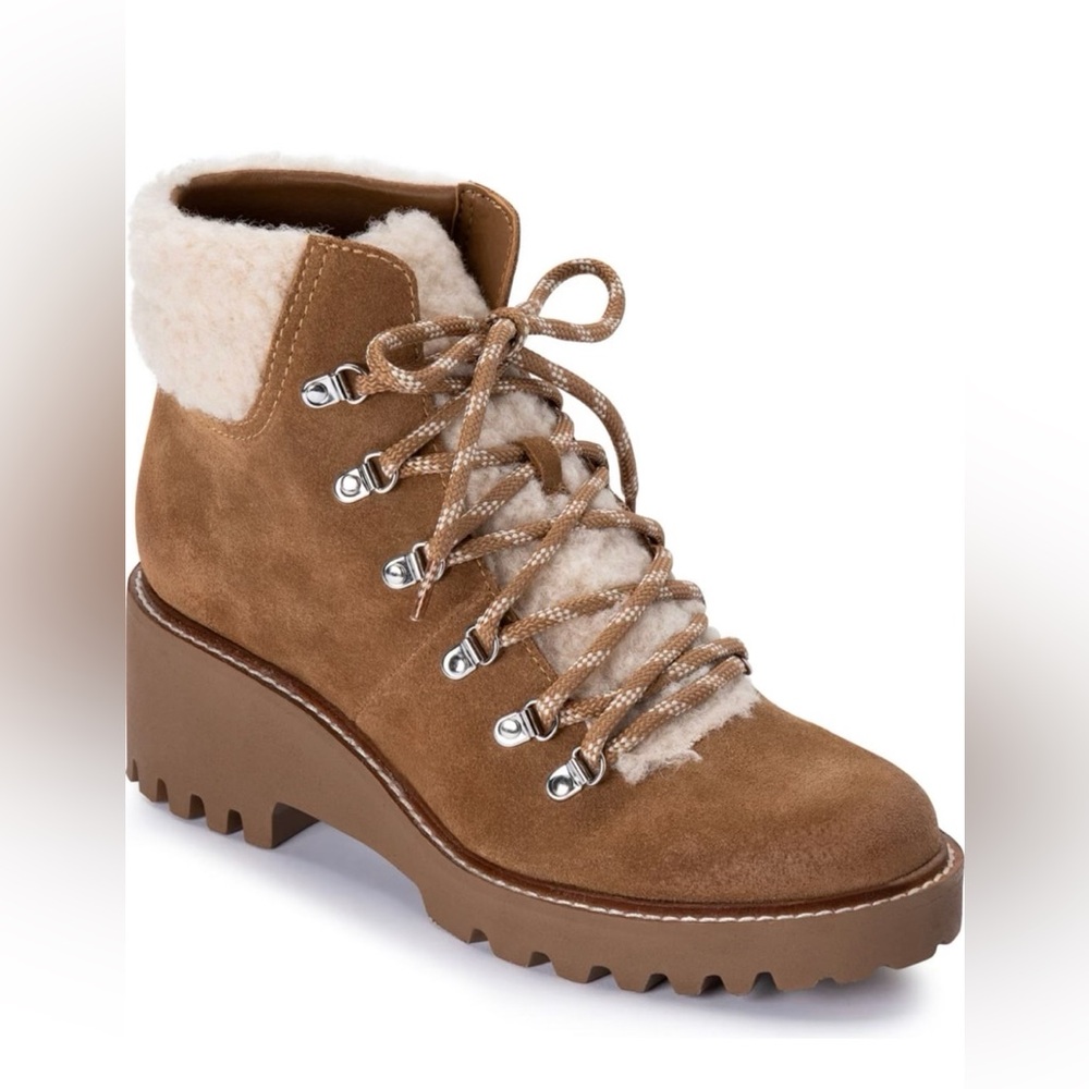Dolce Vita Hanley Lace Up Boots in Dark Saddle Suede Size 9